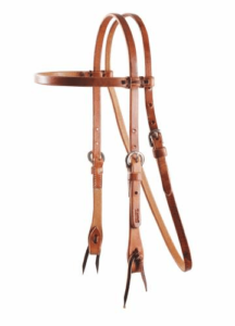 Cowboy Laced Browband Headstall – Nickel-Plated Double Buckles | Al Dunning