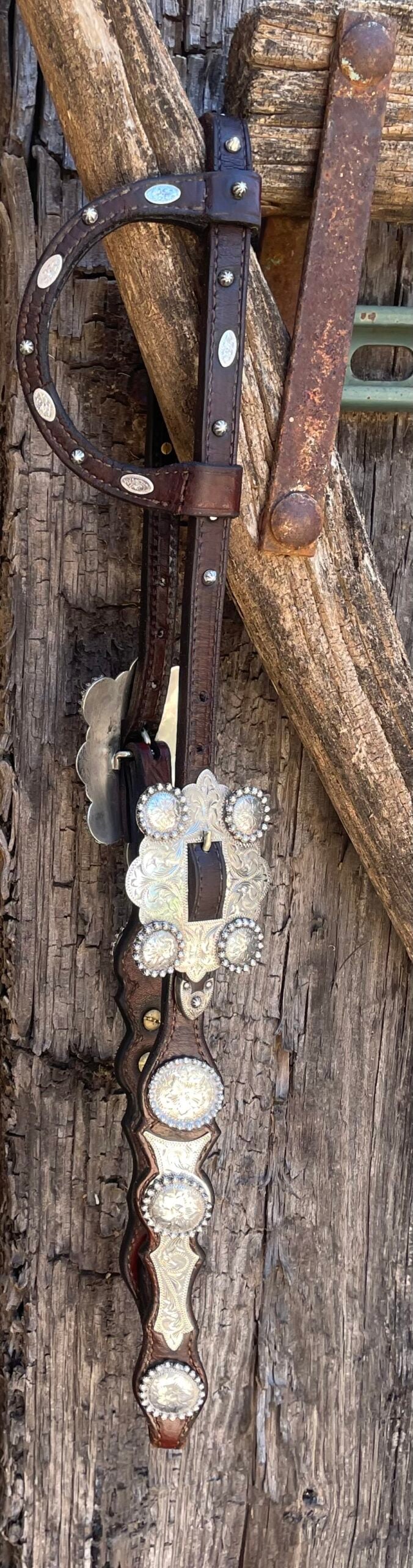 Vintage Single-Ear Headstall with Vogt Stamped Sterling Silver