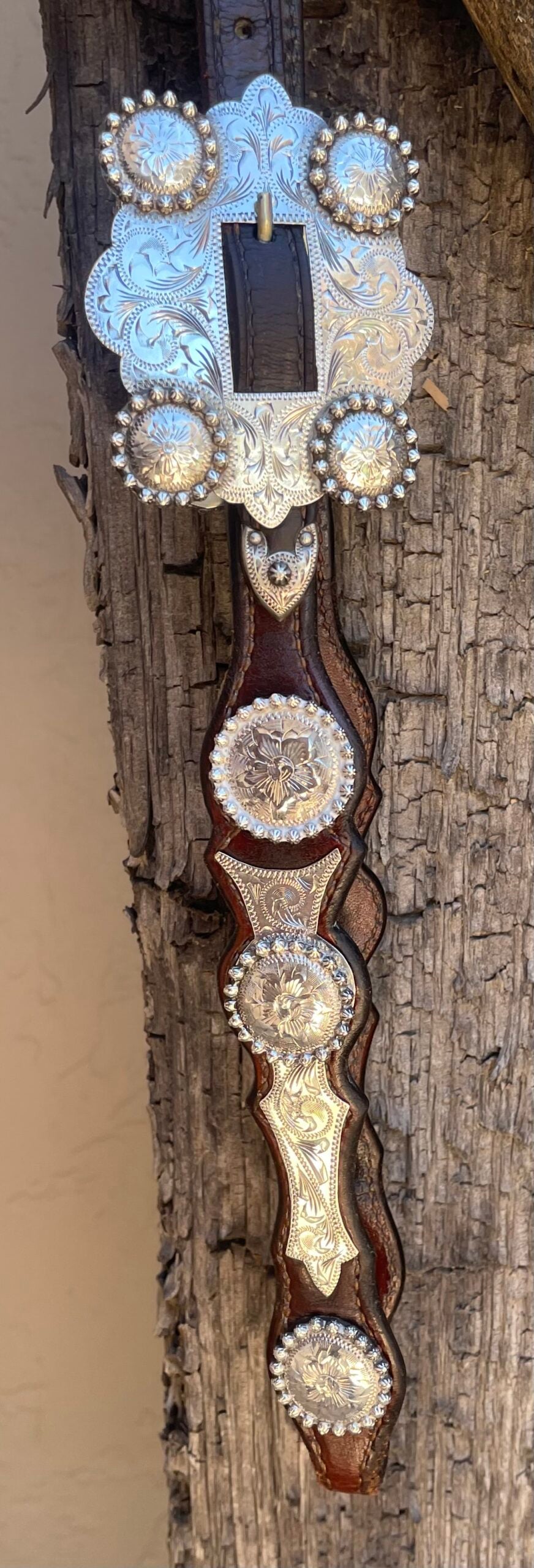 Vintage Single-Ear Headstall with Vogt Stamped Sterling Silver - Image 3